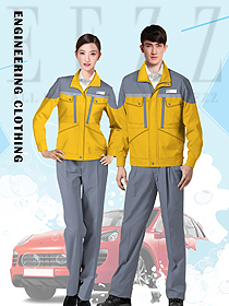 原創制服設計春秋黃色工程服款式效果圖1226