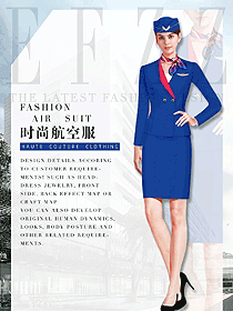 原創設計藍色空姐制服款式圖817