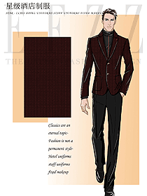 時尚長袖男款酒店大堂服裝款式設計圖1203