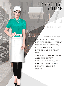 時(shí)尚短袖女款廚師服款式設(shè)計(jì)圖464