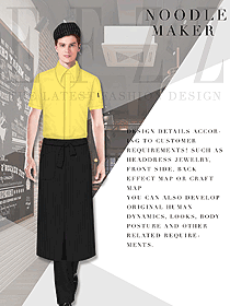 黃色短袖男款快餐廳服裝款式設計圖317