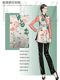 新款女款中餐服務員制服款式設計圖2035