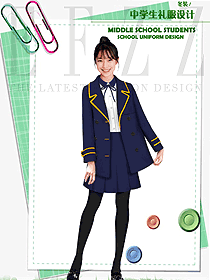 新款藏藍色女款學生服校服款式設計圖121