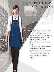 時尚女款圍裙款快餐廳服裝款式設計圖320