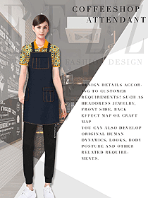 新款女款快餐廳服務員服裝款式設計圖329