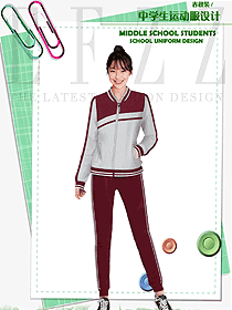 原創制服設計暗紅色女款學生服校服款式圖131