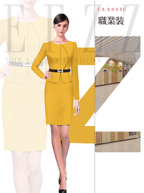 原創制服設計女秋冬職業裝款式效果圖1620