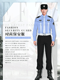 新款男款長袖保安服服裝款式效果圖416