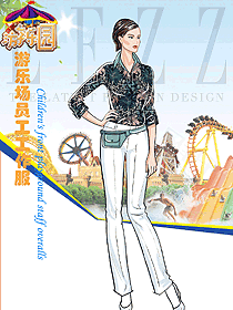 長袖女款游樂場工作制服款式設計圖330