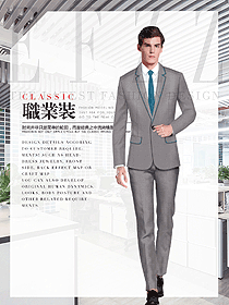 淺灰色男職業(yè)裝西服制服設(shè)計(jì)圖459