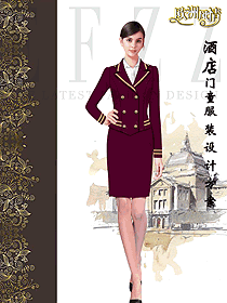 原創(chuàng)制服設(shè)計女款星級酒店門童服裝款式圖1276