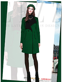 時尚女職業裝大衣服裝款式效果圖276