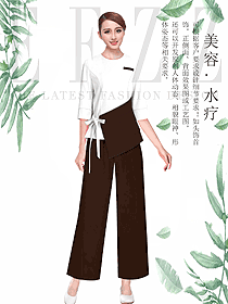 新款白色女款美容技師制服設計圖660