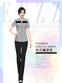 原創制服設計女款總臺收銀接待服裝款式圖437