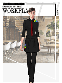 時尚修身款女款快餐廳服裝款式設計圖363