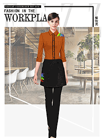 時尚女款快餐廳服裝款式設計圖366