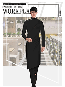 時(shí)尚黑色男款快餐廳服裝款式設(shè)計(jì)圖384