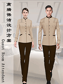 卡其色酒店保潔PA員工制服設計圖253