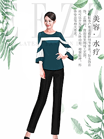 女款美容會(huì)所服裝款式圖757