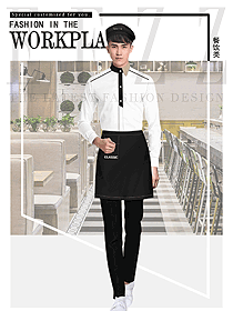 時尚白色男款快餐廳服裝款式設計圖387