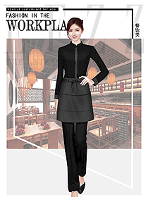 原創(chuàng)制服設(shè)計(jì)女款服務(wù)員服裝款式圖392