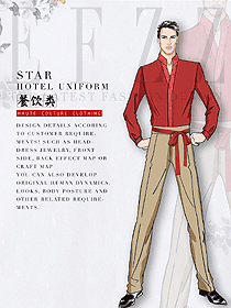 長袖男款中餐服務員制服款式圖2101
