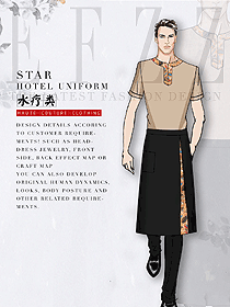 時尚短袖男款美容技師制服設計圖768