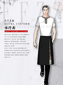 白色短袖男款美容會所服裝款式圖769