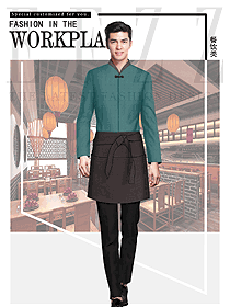 時尚長袖男款快餐廳服裝款式設(shè)計圖399