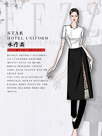 時尚短袖女款美容技師制服設計圖771