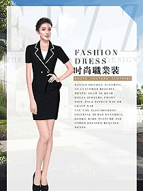 黑色女職業(yè)裝夏裝制服設計圖887