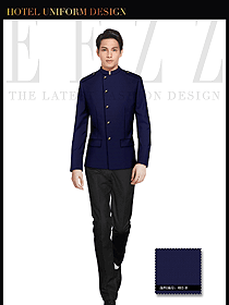 藍色男款酒店門童服裝款式圖1134