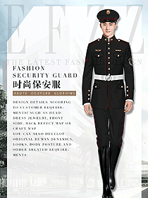 新款長(zhǎng)袖男款獵裝保安制服款式設(shè)計(jì)圖341