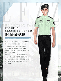 新款男款短袖保安服款式設計圖383