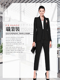 黑色女秋冬職業(yè)裝制服設(shè)計圖1803