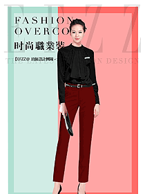 時尚女職業裝長袖襯衫制服設計圖345
