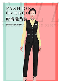 黑色女職業裝馬夾款服裝款式圖347