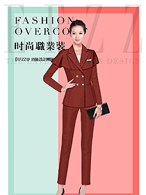 原創制服設計女秋冬職業裝款式效果圖1650