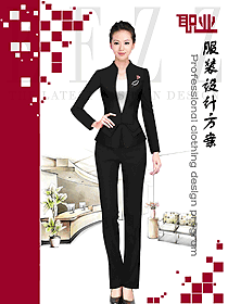 新款女秋冬職業裝制服設計圖1684