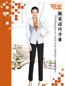 新款白色女秋冬職業裝制服設計圖1699