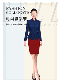 原創制服設計女秋冬職業裝制服設計圖1759