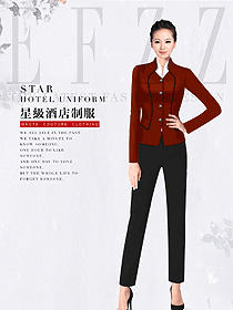 原創(chuàng)制服設(shè)計紅色修身款款酒店大堂制服設(shè)計圖1232