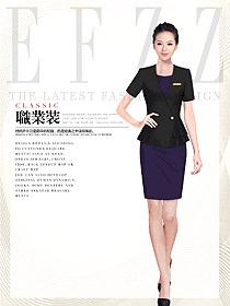 紫色女款SPA水療會所咨客制服設計圖450