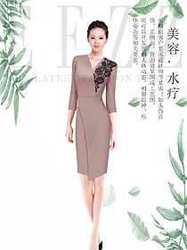 時尚女款水療會所咨客服裝款式圖446