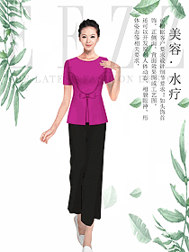 時尚短袖女款按摩技師服款式設計圖1495