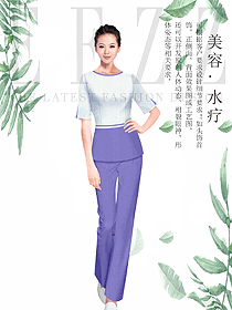 時(shí)尚短袖女款按摩技師服款式設(shè)計(jì)圖1489