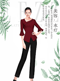 原創(chuàng)設計女款美容會所服裝款式圖761