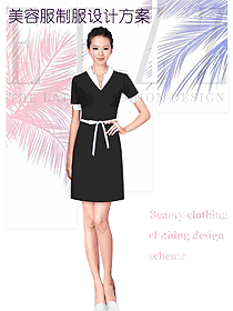 原創(chuàng)設(shè)計(jì)黑色美容會(huì)所服裝款式圖728