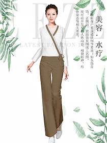 時尚長袖女款美容技師制服設(shè)計圖649