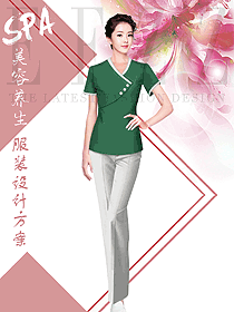 新款短袖女款美容會所服裝款式圖784